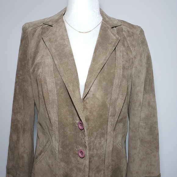 Sigrid Olsen Genuine Leather/Suede Jacket, Size M - Picture 6 of 8